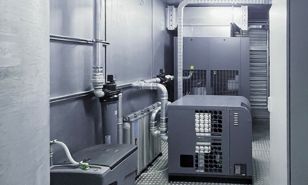 Kompakte, ressourcenschonende Druckluftanlage